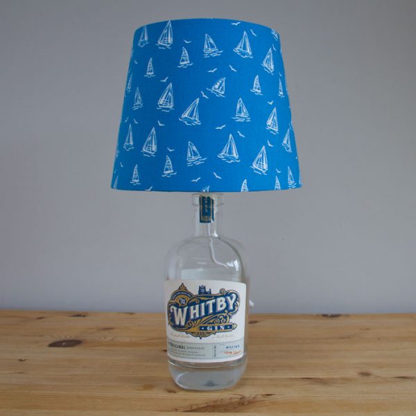 Blue and white ship patterned empire lampshade